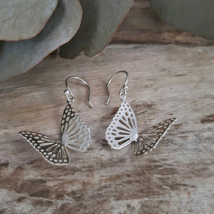 Fine silver butterfly earrings and pendant / necklace set – RosalindKay  Jewellery